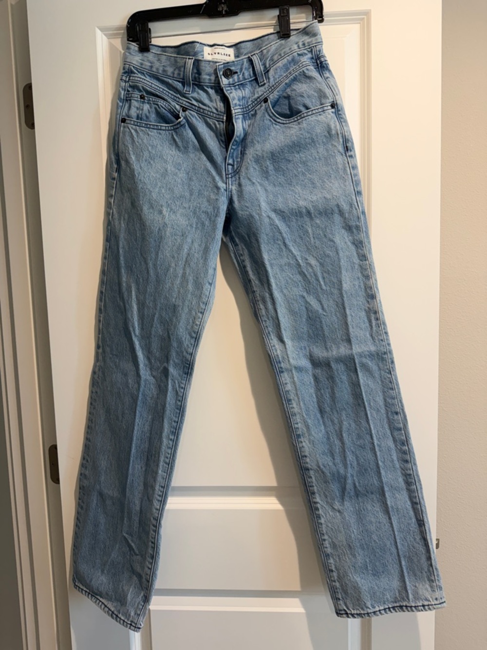 SLVRLAKE Brooklyn Light Blue High-Rise Straight Leg Jeans